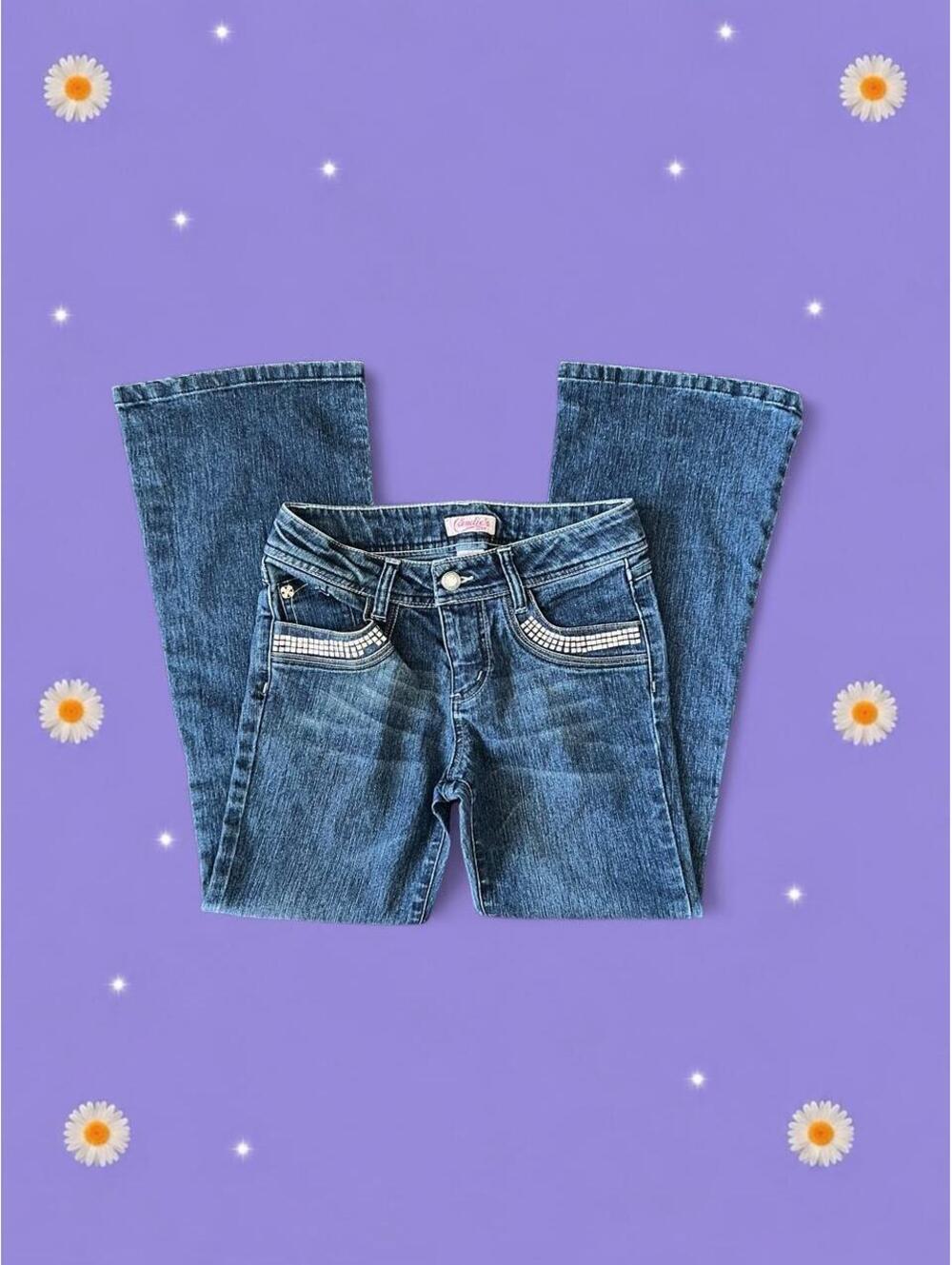 Vintage Y2K Candie’s McBling Rhinestone Flare Jeans size 12 💗